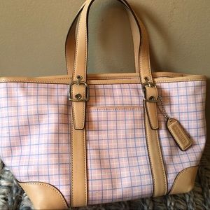 Coach pink/plaid handbag
